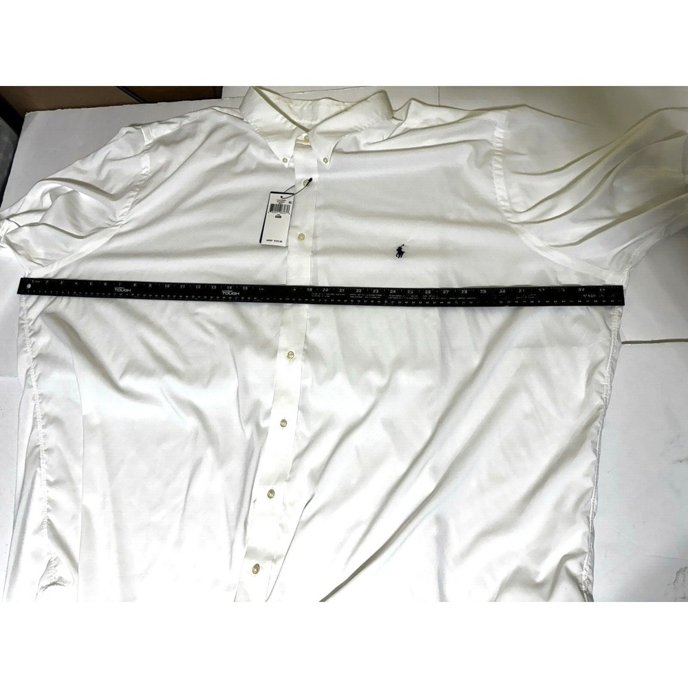 Polo Ralph Lauren Performance 5XB Big Short Sleeve Button Shirt White New Nylon - Picture 7 of 9